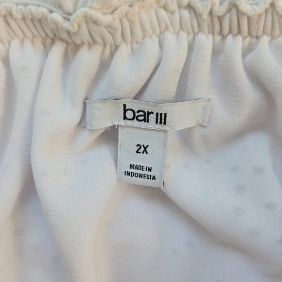 810-11 Bar III Plus Size White Strapless Eyelet Crop Top size 2X 18/20 - Picture 5 of 7